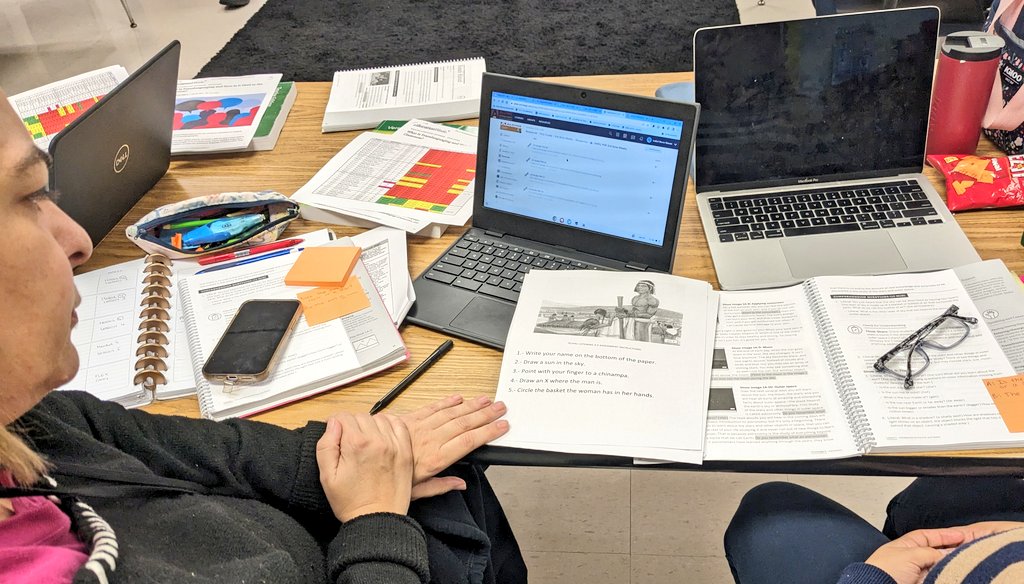 emytomita's tweet photo. Today @BusseyES_AISD learned how to create structured conversations based on #TELPAS levels & #CKLA lessons. Mr. DeLuna shared with his team how to use #CKLA content to practice writing from #labeling (beg) to #simplesentences (int) #grades123 #oracy #datadriven instruction https://t.co/7gdP9zN0Ag