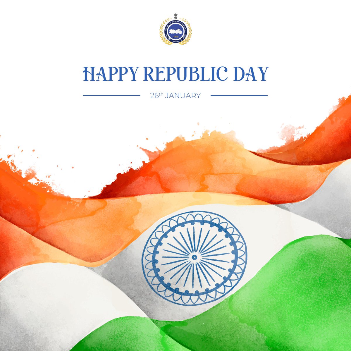 The Meghalaya Legislative Assembly Secretariat wishes all a Happy Republic Day. Let us pledge to uphold the ideals of our Constitution and work towards a brighter future.