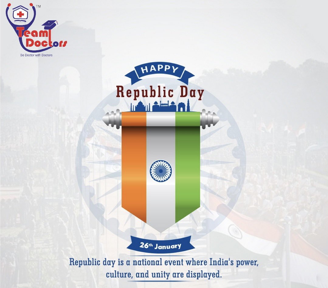 WeTeamDoctors's tweet photo. Happy 75th Republic Day, India!

Jai Hind 🇮🇳

#RepublicDay #RepublicDay2024 https://t.co/vS2yJdnNNl