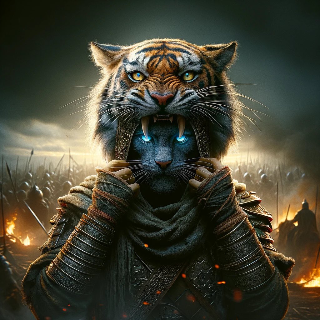 Professor_Kovu's tweet photo. 🚨✨ Sneak Peek Alert! ✨🚨 Eyes aglow with secrets untold, a new adventure unfolds. 🐅👀 A tale of bravery? A whisper of legends? What could be prowling in the shadows… 🌑 Stay tuned for the reveal. #KovusQuest #NewVideoSoon #cats #CatsOnX #ai #aiart #AIArtistCommunity #video https://t.co/SC1v5pdDaO