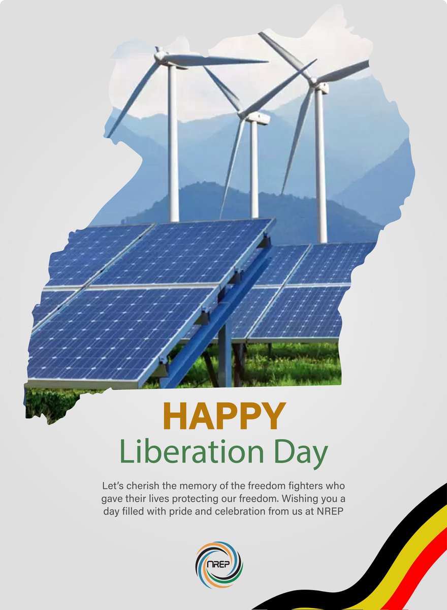 Remembering the #Heroes of our past this #LiberationDay 🇺🇬. Our journey towards sustainable energy is a tribute to their legacy. Let's honor freedom with green 💚 solutions. #LinerationDay #RenewableEnergy #Uganda