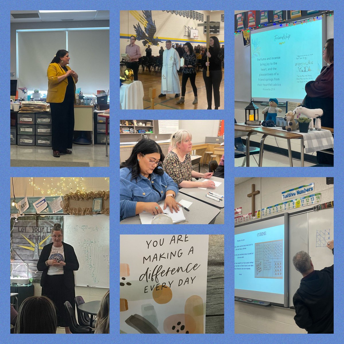 What a day! 250+ staff from 10 school ms in our Parish Family of Schools to participate in sessions of joy and learning with the theme: Shine Your Light. We are so blessed to enjoy the gift of Catholic Education. #ecsdfaithinspires <a href="/EdmCathSchools/">ECSD</a>