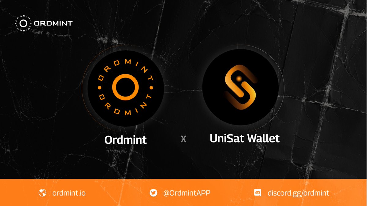 Ordmint (@ordmintapp) on Twitter photo We're overjoyed to announce the partnership between <a href="/OrdmintAPP/">Ordmint</a> Bot 🤖 and <a href="/unisat_wallet/">UniSat - wallet, explorer & extension for bitcoin.</a>🔐!
This is a new step towards Brcfi's mass adoption.
Special thanks to the exceptional support and assistance from the <a href="/unisat_wallet/">UniSat - wallet, explorer & extension for bitcoin.</a> team. You're the best! 🙌
Thanks to UniSat's We're overjoyed to announce the partnership between <a href="/OrdmintAPP/">Ordmint</a> Bot 🤖 and <a href="/unisat_wallet/">UniSat - wallet, explorer & extension for bitcoin.</a>🔐!
This is a new step towards Brcfi's mass adoption.
Special thanks to the exceptional support and assistance from the <a href="/unisat_wallet/">UniSat - wallet, explorer & extension for bitcoin.</a> team. You're the best! 🙌
Thanks to UniSat's