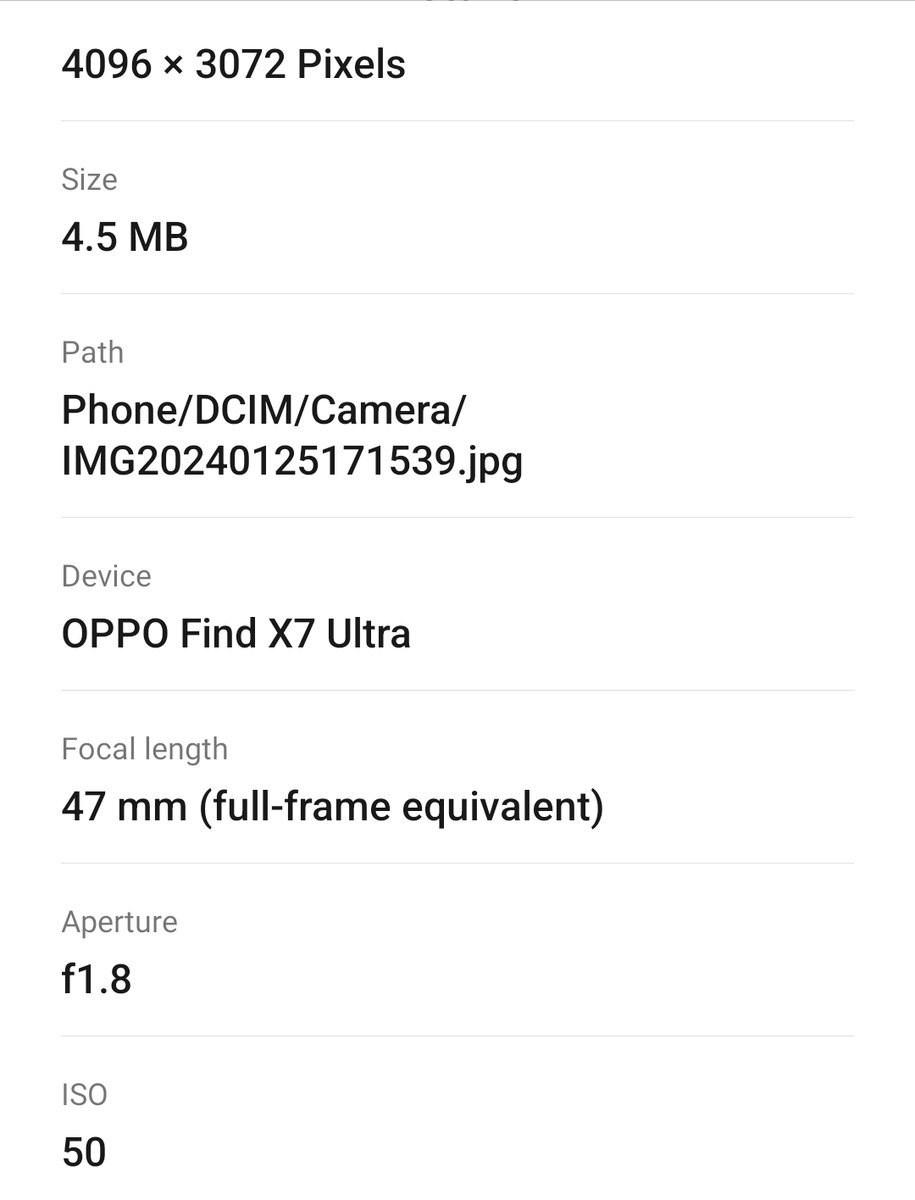 fabrizio_degni's tweet photo. Looking at the shots captured by the #OPPOFindX7Ultra with crops I believe there is an aggressive compression for the JPG format. Without compression for my math it should stay around 12Mb(10bit) not just 4.5Mb! It's a ratio of 1:2.5.
I will do RAW shots.
#oppo #FindX7 https://t.co/iq6j6Ygo9c