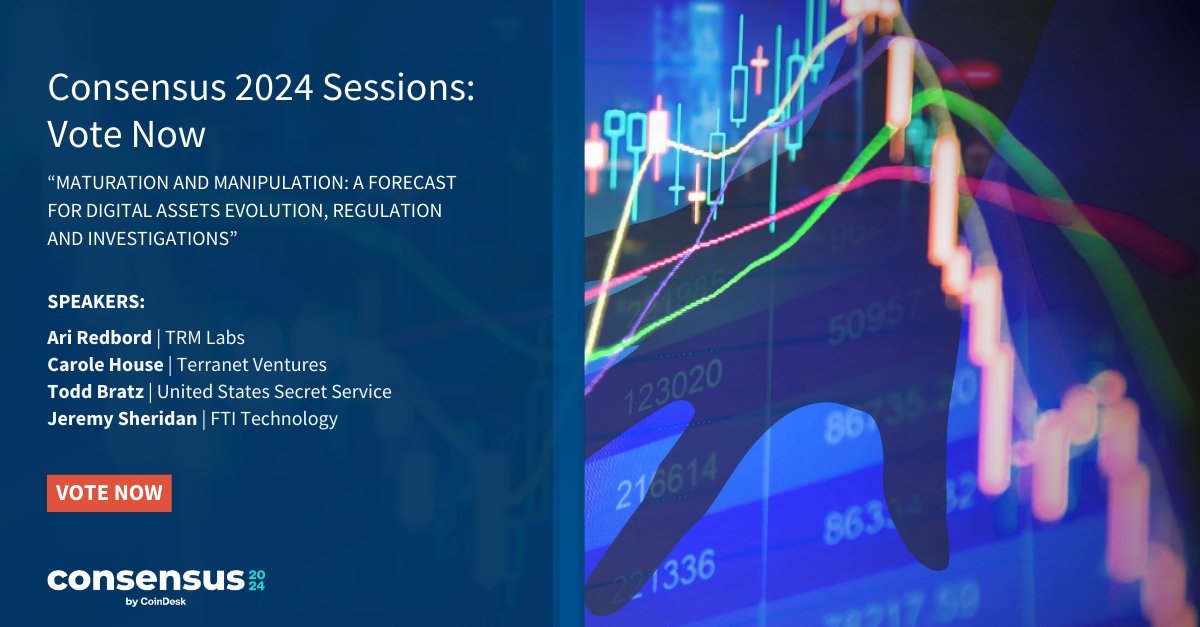 JerSheridan's tweet photo. Humble request to cast your vote for our panel at #Consensus2024.  I will represent @FTIConsulting with @ARedbord, Carole House, and Todd Bratz to discuss the next wave of regulatory scrutiny, dispute resolution and forensic investigations. Vote here https://t.co/TWgDcKqVzF https://t.co/0H4cHrPGF5