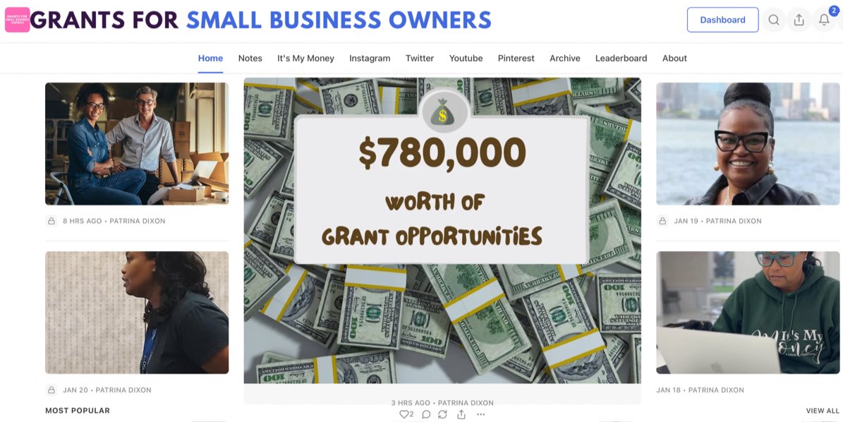 Grants for Small Business Owners. The one stop for grant and entrepreneurial opportunities + live monthly learning sessions. ➡️ open.substack.com/pub/grantsfors…