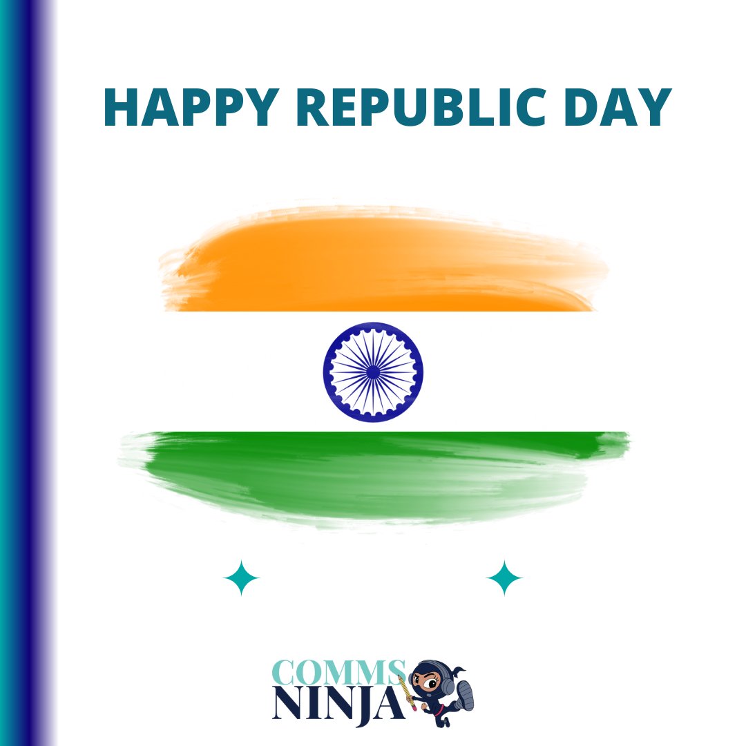 Wishing everyone a vibrant and joyous Republic Day! Let's celebrate the spirit of unity, diversity, and freedom that defines our great nation. May the colors of our flag continue to inspire and illuminate the path toward progress.  🎉   
#RepublicDay #commsninja