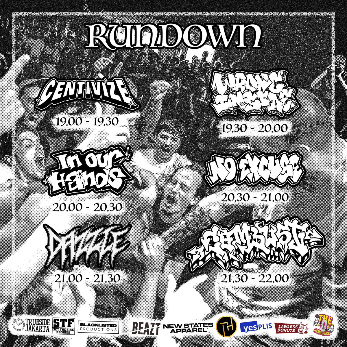 setthefirerecs's tweet photo. The rundown.
Be sure to come early and check out all the locals too. https://t.co/xBQQA0HtrF