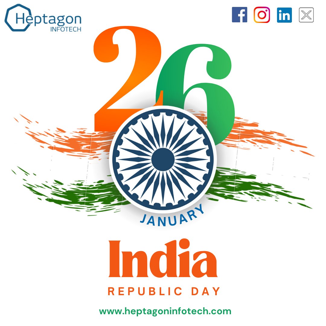 HeptagonInfote1's tweet photo. Let’s honor the sacrifices made by our heroes and take joy in the glory of our great nation. Happy Republic Day!

#RepublicDay #republicdayindia #republicday2024 #india #Bharath #Modiji #republicindia #HI #heptagoninfotech #IndianFreedomFighters https://t.co/q0qAb6TgT8