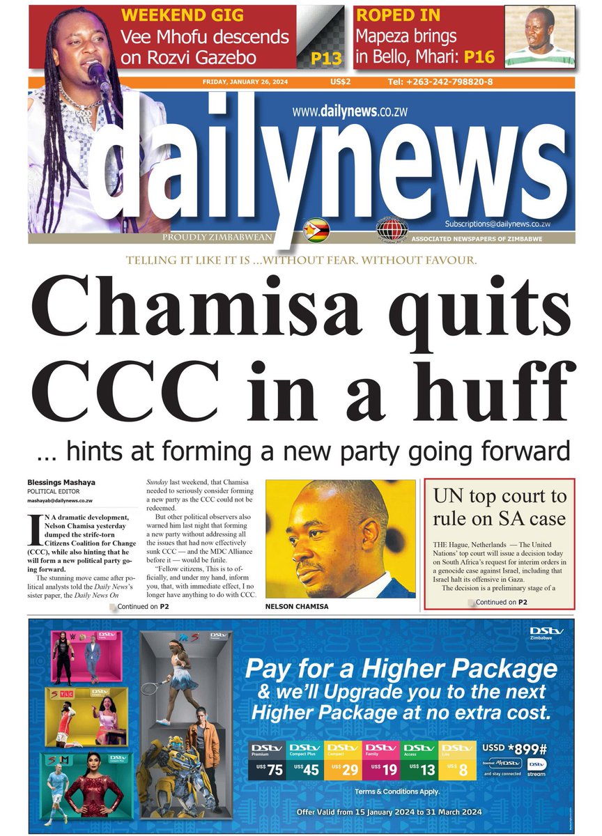 ZimMediaReview's tweet image. #FrontPages today
