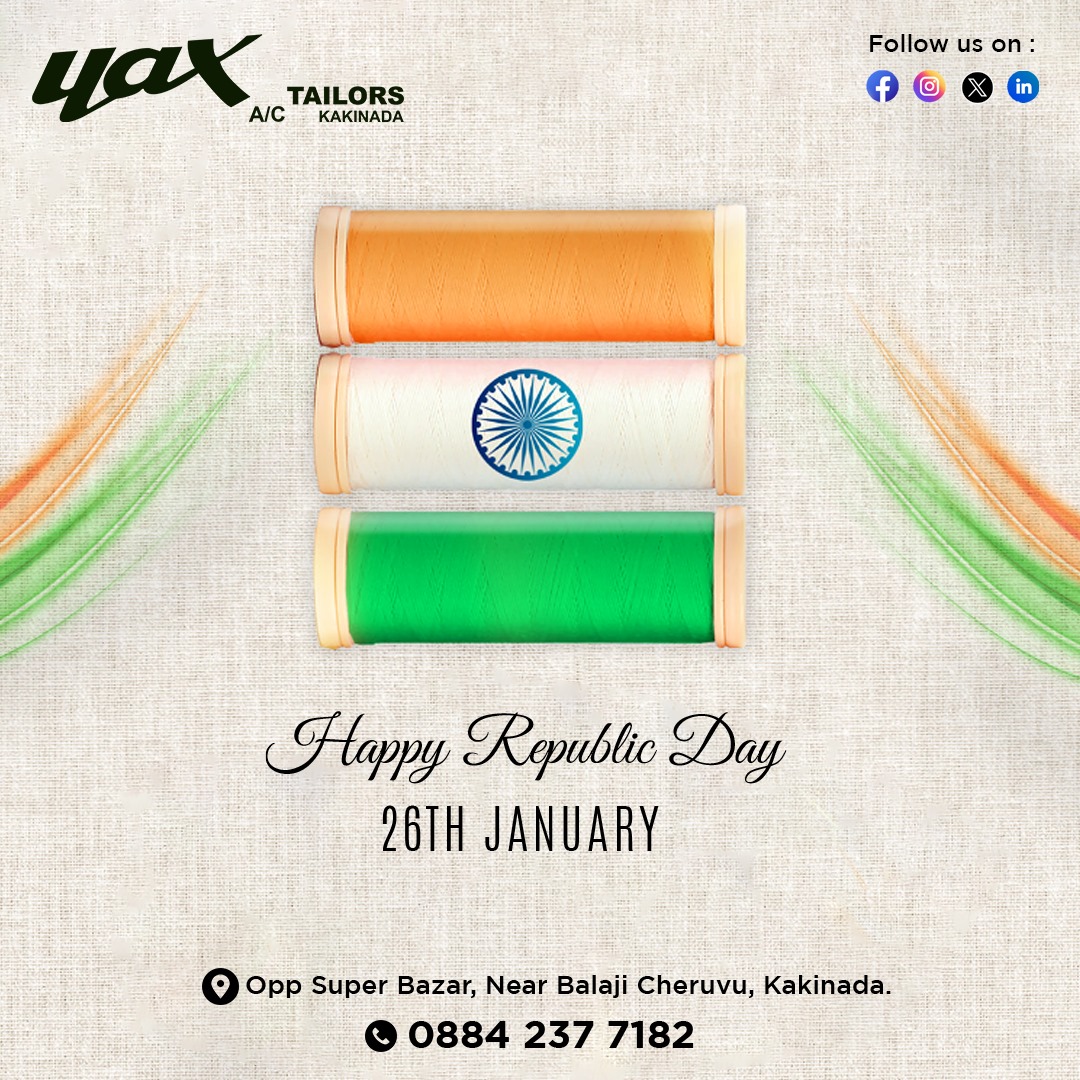 Yaxtailors01's tweet photo. Happy Republic Day. Today, we celebrate not just a country, but the spirit of democracy.
.
.
#happyrepublicday #republicday #republicdaywhishes #menswear #fashionformen #clothingalterations #QualityTailoring #mensstyle #tailor #fashion #tailoring #tailormade #style #mensfashion https://t.co/eUJRBTCr7b
