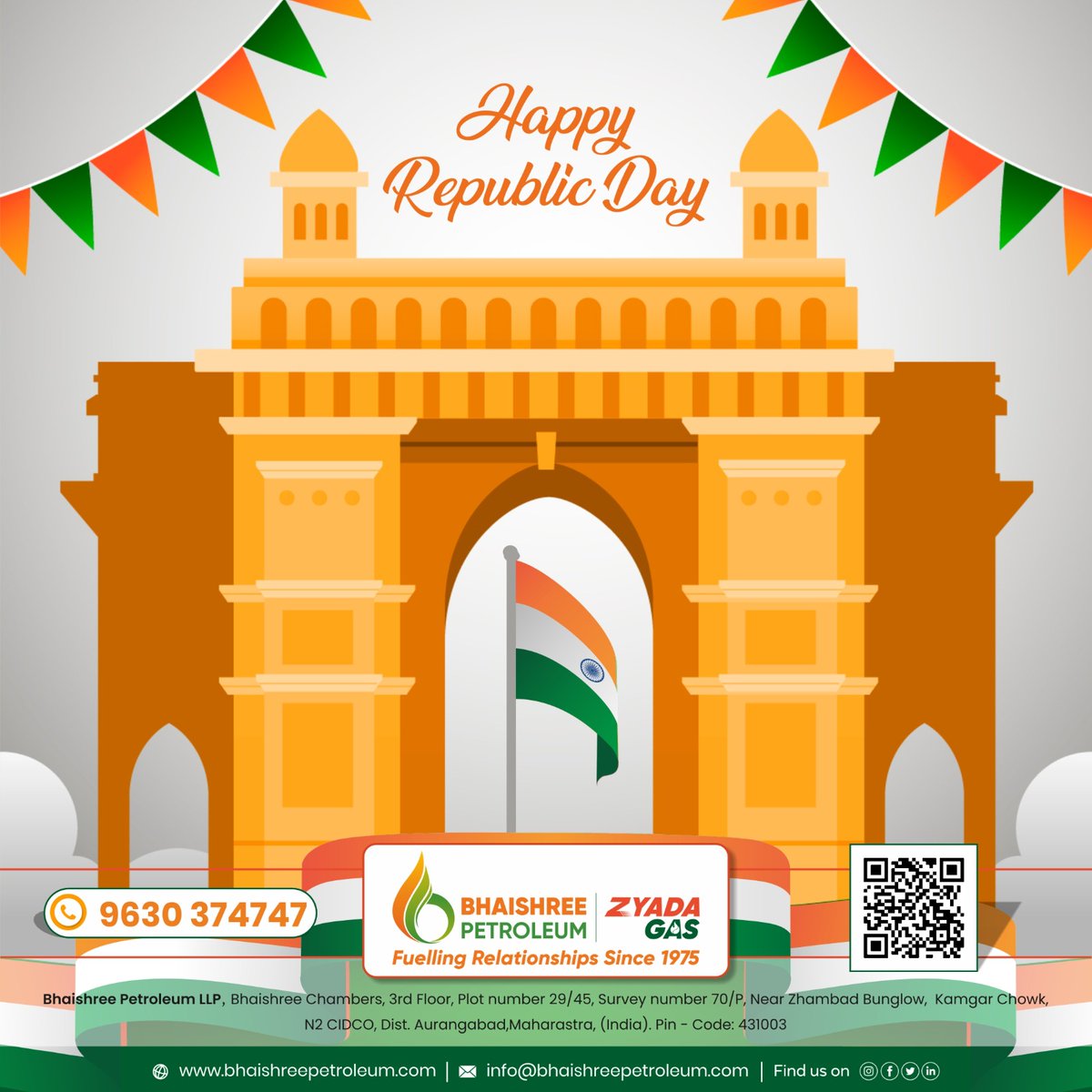 May the pride of being Indian fill your heart with joy and gratitude. Happy Republic Day to you and your family.
#bhaishreeventure #zyadagasautolpg #bhaishreepetroleum #ALDS #VikramTea
#republicday2024 #india #worldtraveler
