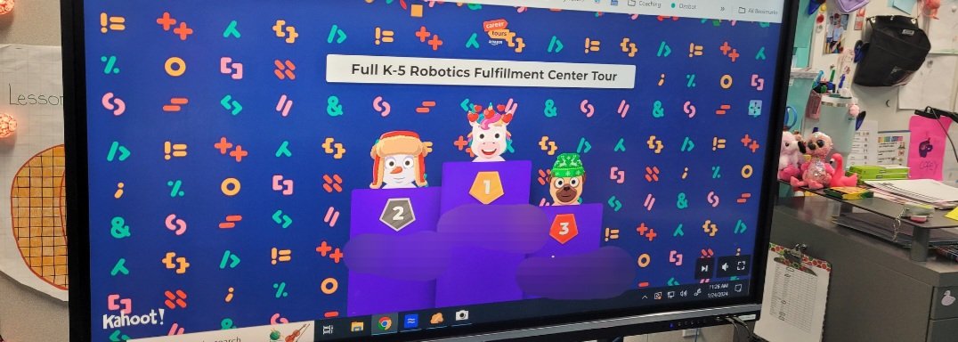 Our class completed the <a href="/amazon/">Amazon</a> Robotics Fulfillment Center Tour, and loved the <a href="/Kahoot/">Kahoot!</a> that went along with it! #amazonfutureengineer #donorschoose