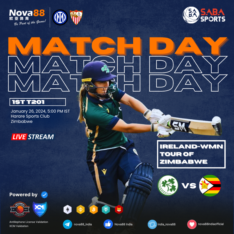 Thrilling showdown in the 1st T20I between Zimbabwe Women and Ireland Women! 🏏🔥 Who will emerge victorious in this exciting clash of skills? 

#Nova88 #BePartOfTheGame #ZIMWvIREW #T20I