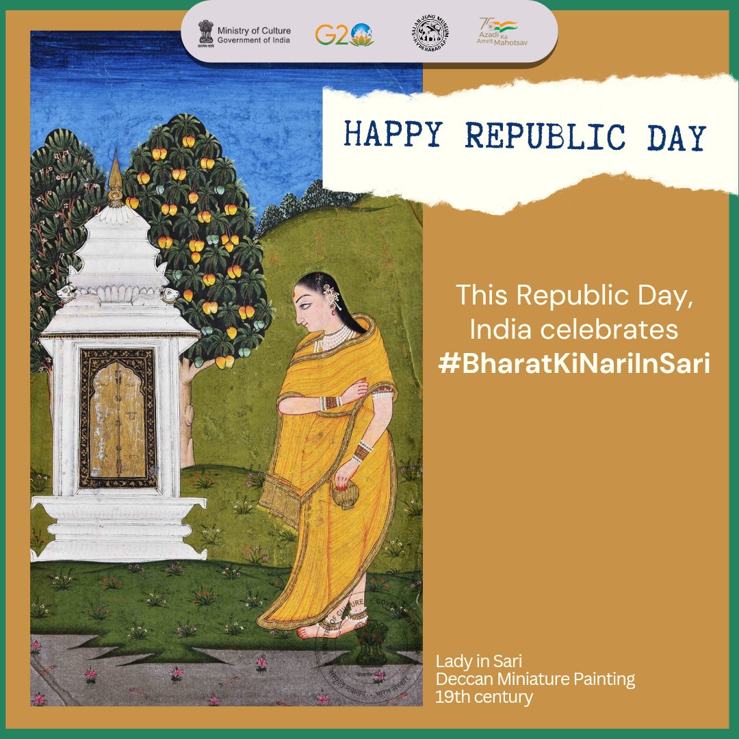 Greetings on 75th Republic Day of India! 

#SalarJungMuseum #AmritMahotsav #BharatKiNariInSari #RepublicDay