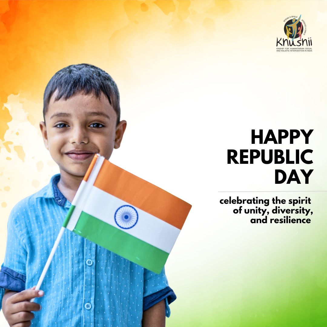 🇮🇳Happy #RepublicDay from #KHUSHII!🇮🇳 On this proud occasion, we celebrate the spirit of #unity, #diversity, and #resilience that defines our incredible nation. Wishing you all a Happy Republic Day filled with pride, joy, and the spirit of togetherness!