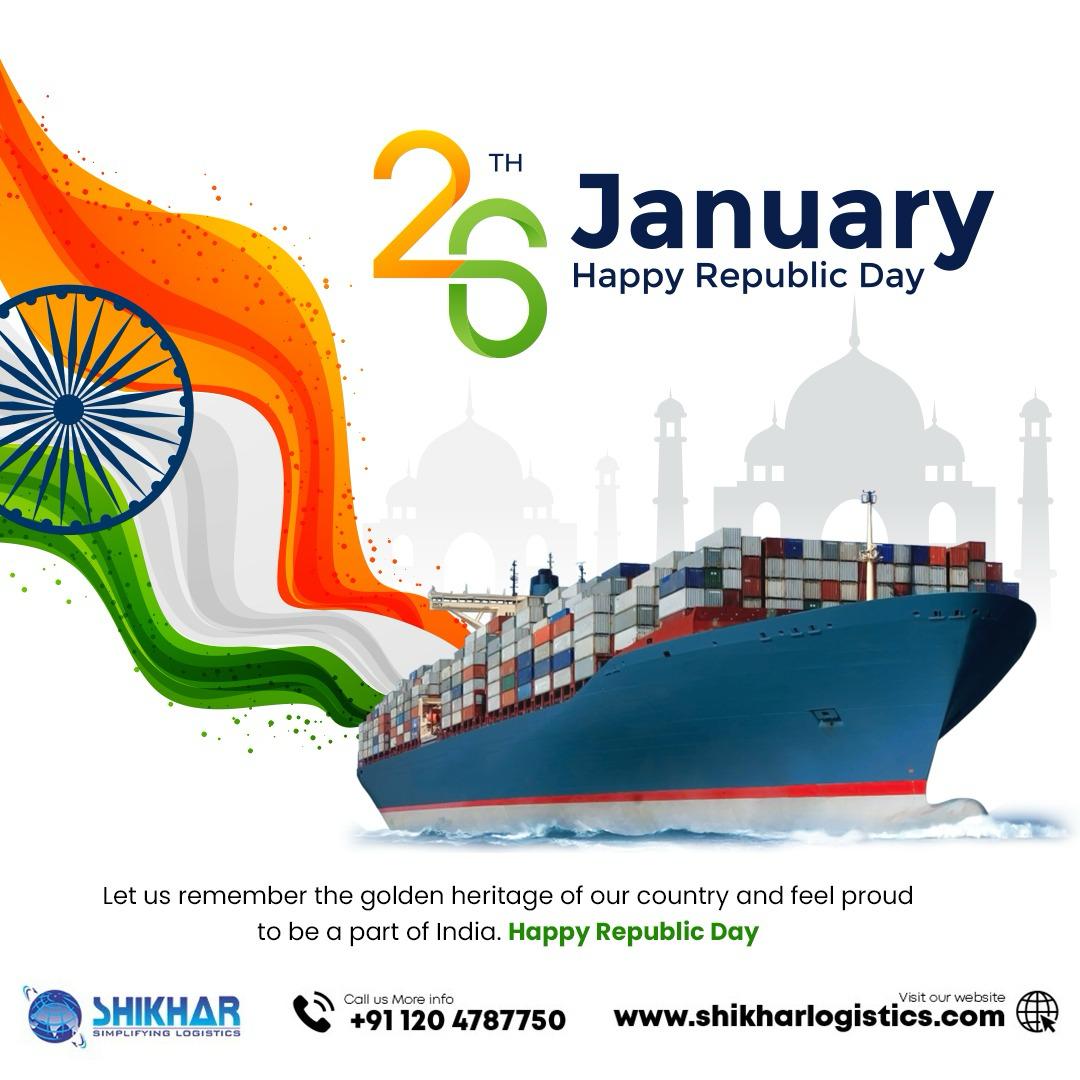ShikharLogistic's tweet photo. Celebrating the spirit of unity, diversity, and freedom this Republic Day with Shikhar Logistics! ๐ฎ๐ณโจ #RepublicDay #ProudToBeIndian #RepublicDay2024 #republicdayindia #ShikharLogistics #Shipping #SeaFreight #republicdaycelebration #Warehousing3PL https://t.co/jbJowoxrNr