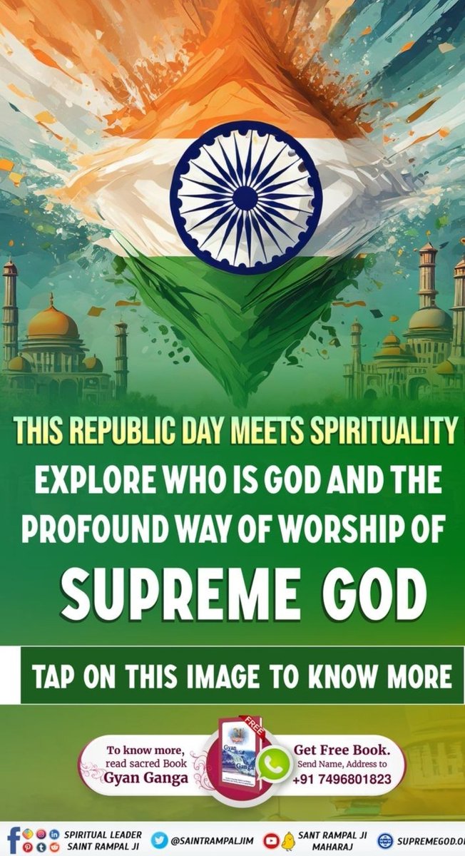 sktomardas's tweet photo. #JaiHind
On Thise #75thRepublicDay delve into the spiritual journey! Discover who is God and explore the authentic Way of Worship. 🙏🏻
#GodMorningFriday
Watch Sadhna TV@7.30pm
Watch Shraddha TV@2.00pm 
#RepublicDay2024 https://t.co/26Km9Au73I