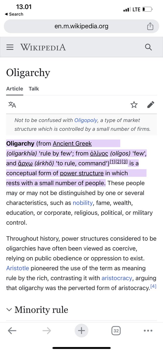 anthony_2085's tweet photo. @rytsarkiy_pika @Rizqianurizqy @FaldoMaldini @prabowo Oligarki adalah sekelompok kecil orang yg memegang kekuasaan. Surya Paloh jelas Oligarki karena karena ketum partai pendukung pemerintah dimana kader partainya ada yg menjadi menteri di kabinet. Jadi tidak harus dia yang langsung jadi menteri atau pejabat pemerintahan https://t.co/GhyYacVpow