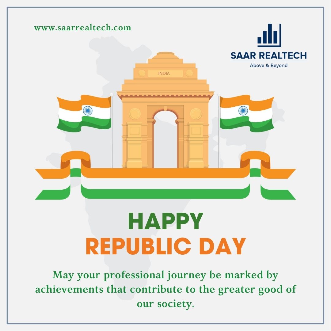 saarrealtech's tweet photo. Happy Republic Day! 
May the spirit of patriotism inspire you to contribute towards the growth and development of our great nation.
#RepublicDay #saarrealtech https://t.co/EZ21AmlcI0