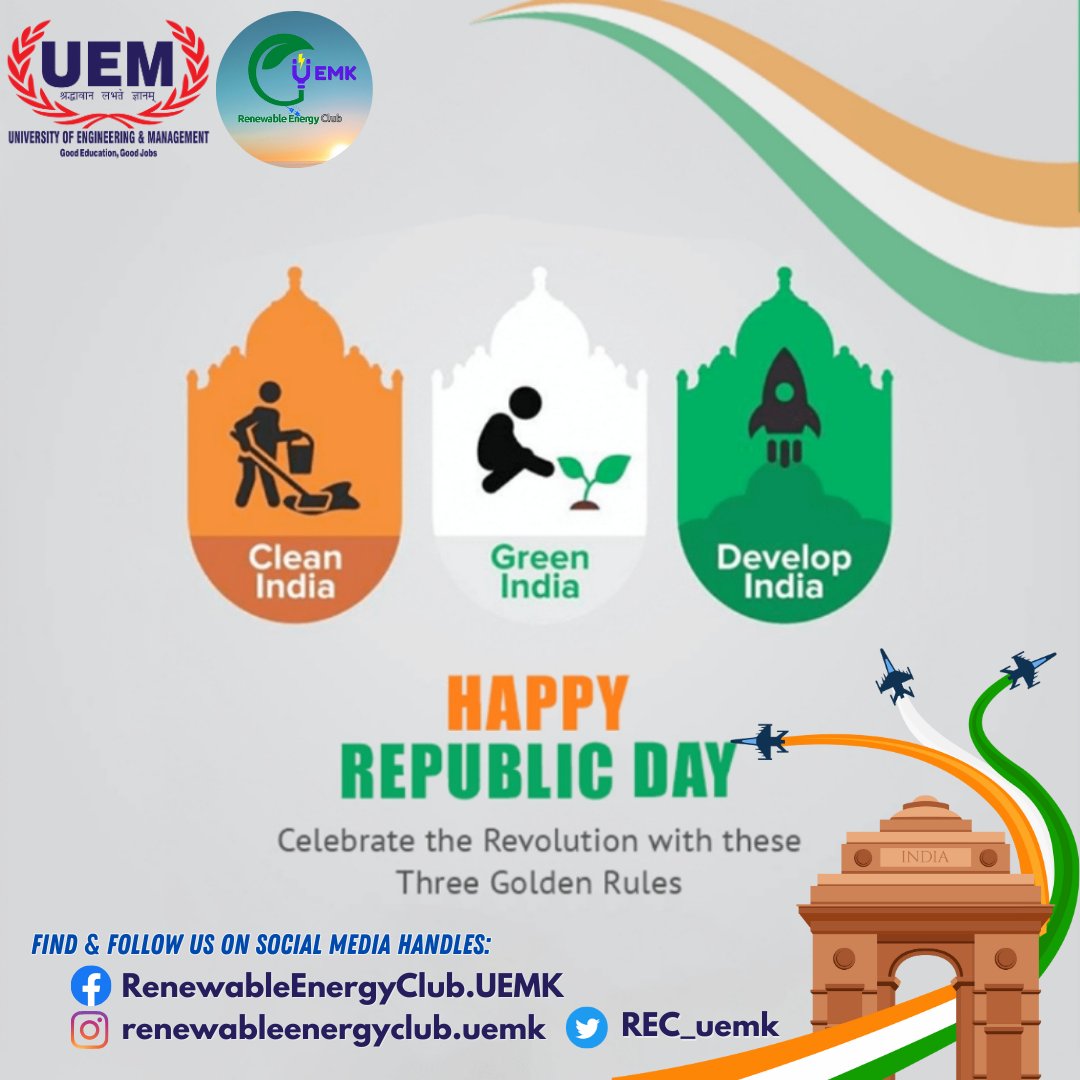 Happy Republic Day! 🇮🇳 Today, let's celebrate our nation's strength by committing to a future powered by clean energy. Together, we can make India a beacon of environmental stewardship. 🌞♻️ #CleanEnergyIndia #RepublicDay #GreenIndia