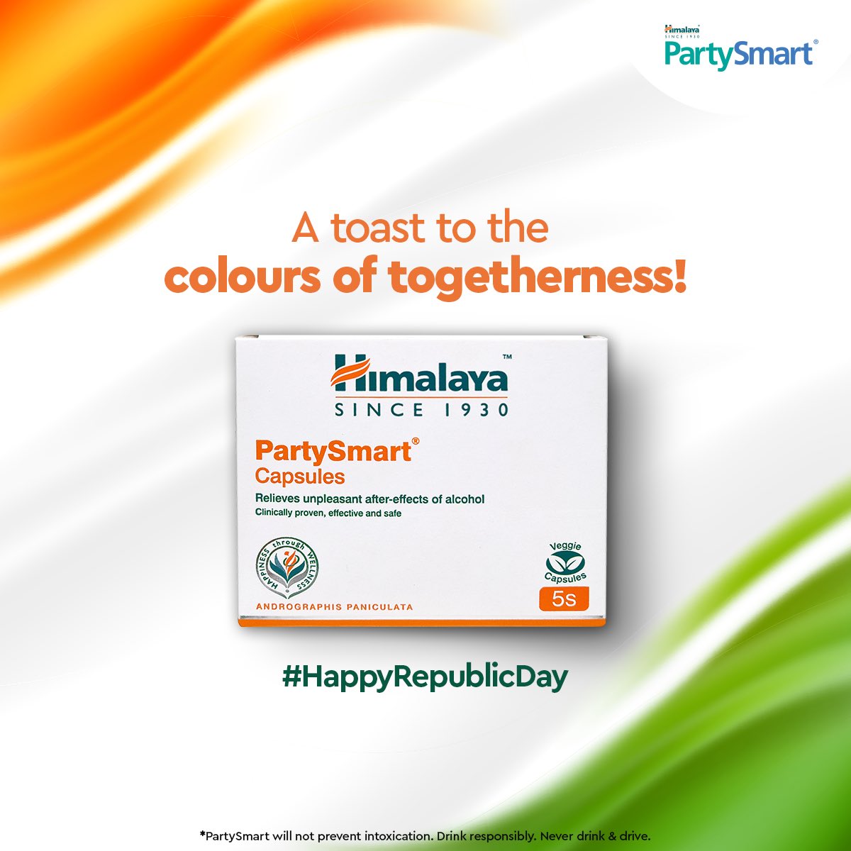 HealthHimalaya's tweet photo. We don’t let hangovers parade on Republic Day, only happiness!

#PartySmart #republicdayindia #topicalspot #happyrepublicday https://t.co/xODK7aHk6q