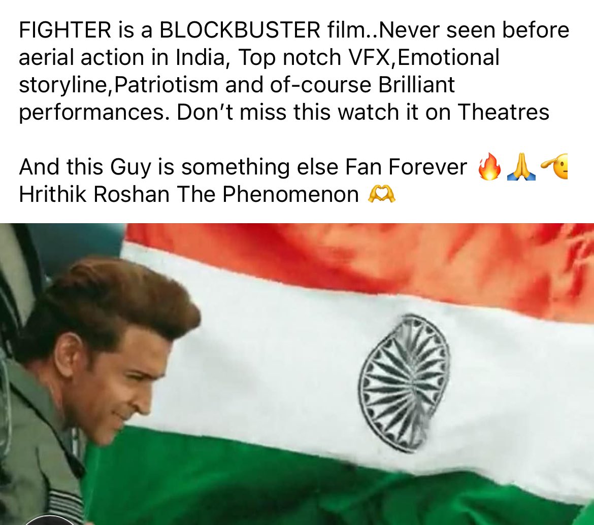 RJoy321's tweet photo. @iHrithik @justSidAnand  Kya movie banaya Sir 🔥🙏 https://t.co/t0hgfAUcFJ