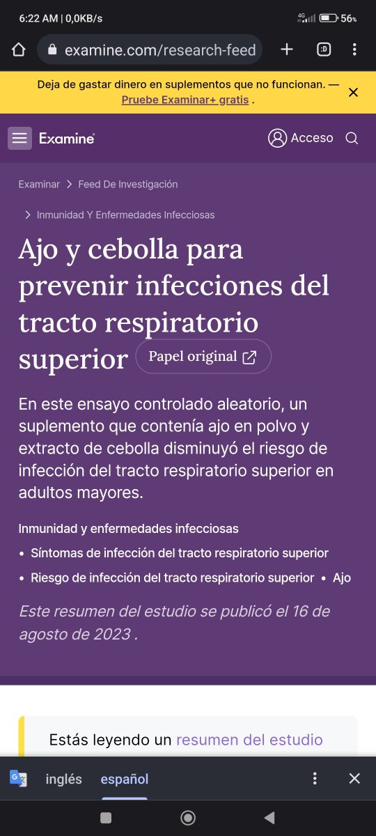 Añadir un diente de ajo picado y cebolla a un vaso de agua y beberlo disminuye un 70% la severidad
(y los síntomas) de las infecciones respiratorias. 
Barato, efectivo y sin posibles efectos secundarios graves como el TAMI FLU.
examine.com/research-feed/…