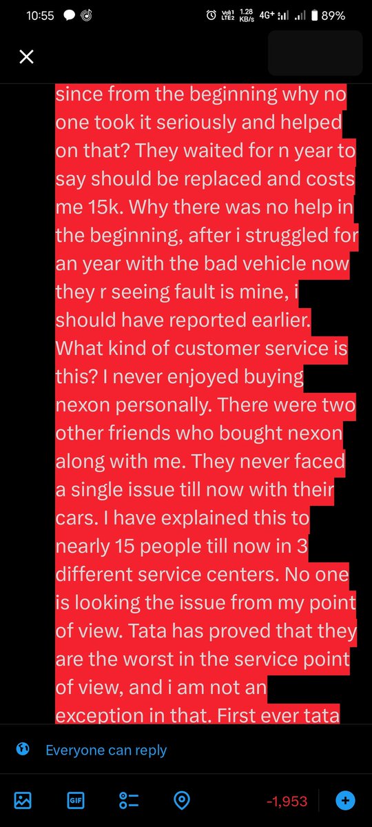 VoletiLaxmi's tweet photo. @TataMotors @TataCompanies @RNTata2000 a kind letter from a hard-core tata fan. 
Bought a car -> reported about issues in initial months -> reported again for the next service ->reported again in the next service, then they said clutch is not good. Need to change it for 15k!! https://t.co/TmWw8uKpnS