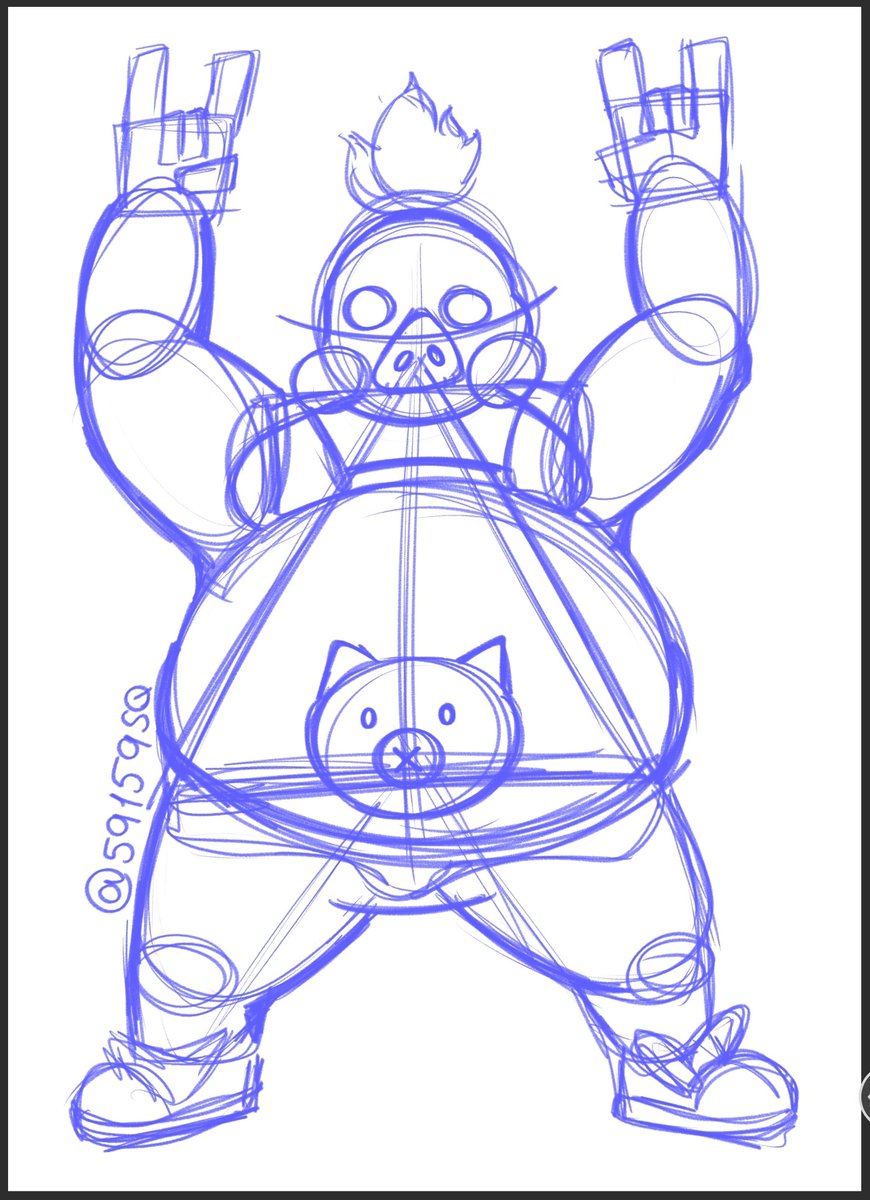 BearlionSS's tweet photo. #sketch of #radhog from #overwatch2 https://t.co/TYysGddYJG