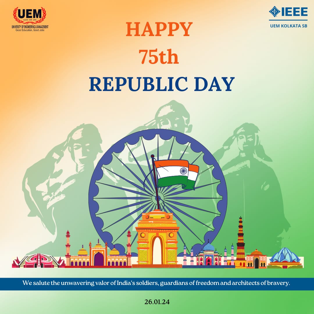 ieeesb_uemk's tweet image. 🇮🇳 Celebrating the tapestry of unity woven by our Constitution! 🌟

&quot;জনগণমন অধিনায়ক জয় হে, ভারতভাগ্যবিধাতা!&quot; 

On this Republic Day, let&apos;s honor the visionaries who shaped our Constitution and embrace the diversity that makes India extraordinary. 

#RepublicDay2024