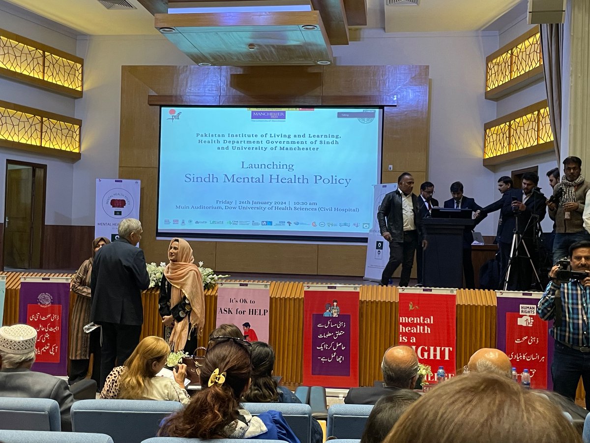 Attending a momentous occasion today on the launch of the Sindh Mental Health Policy 2023-2030 led by @PakistanPill Institute of Living and Learning and supported by the Govt of Sindh Health Dept.