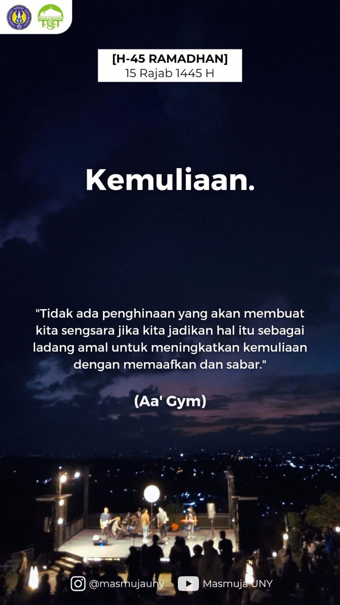 samzalii's tweet photo. _"Tidak ada penghinaan yang akan membuat kita sengsara jika kita jadikan hal itu sebagai ladang amal untuk meningkatkan kemuliaan dengan memaafkan dan sabar."_ (Abdullah Gymnastiar) https://t.co/n0ojboudu8
