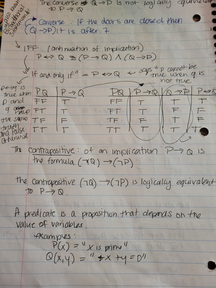 itsjenmx's tweet photo. How do you show if a proposition has logical equivalence? How do you negate a proposition? Learning how to prove predicate logic using quantifiers for Algorithms II https://t.co/197QLJ99NG