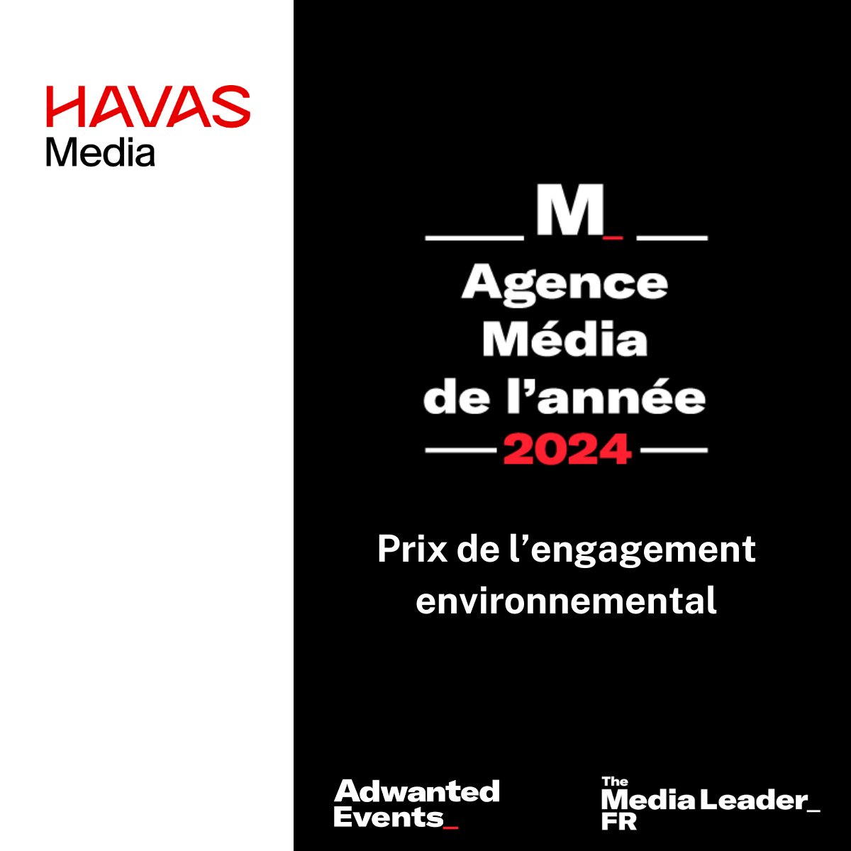 #Félicitations à Havas Media France qui a remporté le #𝙋𝙧𝙞𝙭 𝙙𝙚 𝙡’#𝙚𝙣𝙜𝙖𝙜𝙚𝙢𝙚𝙣𝙩 #𝙚𝙣𝙫𝙞𝙧𝙤𝙣𝙣𝙚𝙢𝙚𝙣𝙩𝙖𝙡 à l’occasion de la cérémonie de l’Agence Media de l’Année 2024 par @TheMediaLeader🏆 Bravo aux équipes et merci à @Orange pour sa confiance 🔥