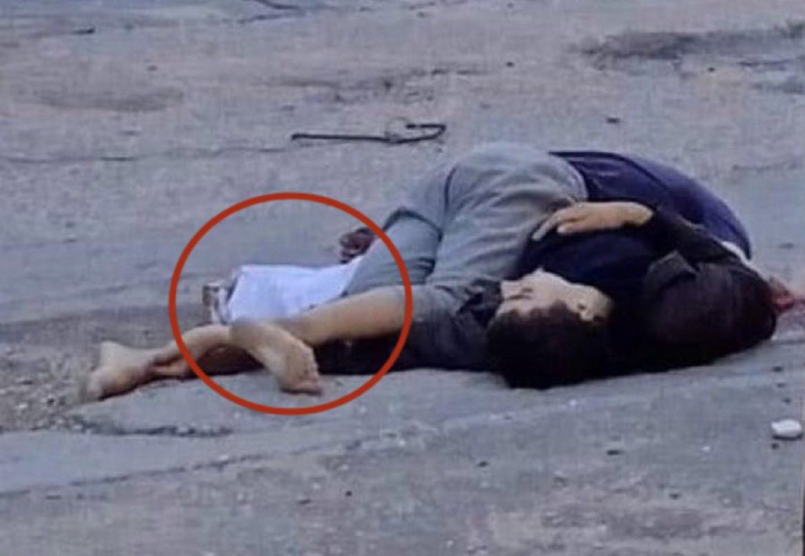 💔🇵🇸 13-year-old Nahed Barbakh went outside with a WHITE FLAG to check if the road is safe for evacuation with his family.

He was shot with the white flag.

His brother Ramiz rushed to rescue him and was shot as well.