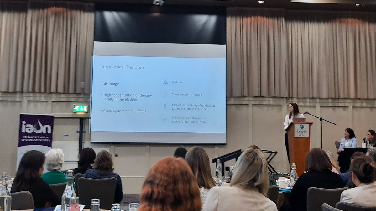Anne Daniels ANP Urology UHW outlining the advantages and challenges of intravesical therapies for BPS and outlining strategies to help patients bladder compliance with treatment, such as type of catheters, anaesthetic gels, analgesics and anticholinergics #IAUN2024