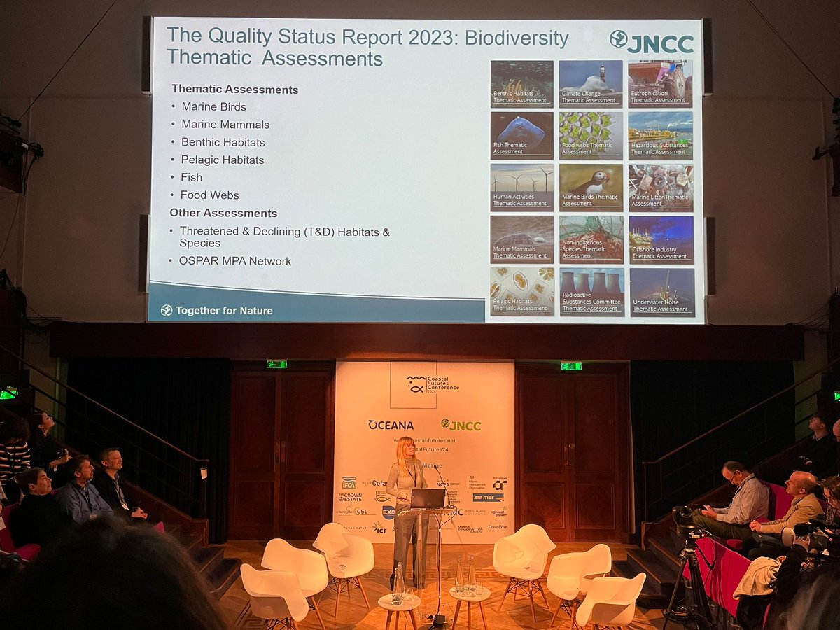 @JNCC_UKChiefSci chaired the session on turning evidence assessment into action.

The session inc talks by @cvinaherbon on the key conclusions from the OSPAR Quality Status Report 2023 biodiversity themes &amp; @kayleigh_seals, with <a href="/CefasGovUK/">Cefas</a> on assessing marine litter in UK seas