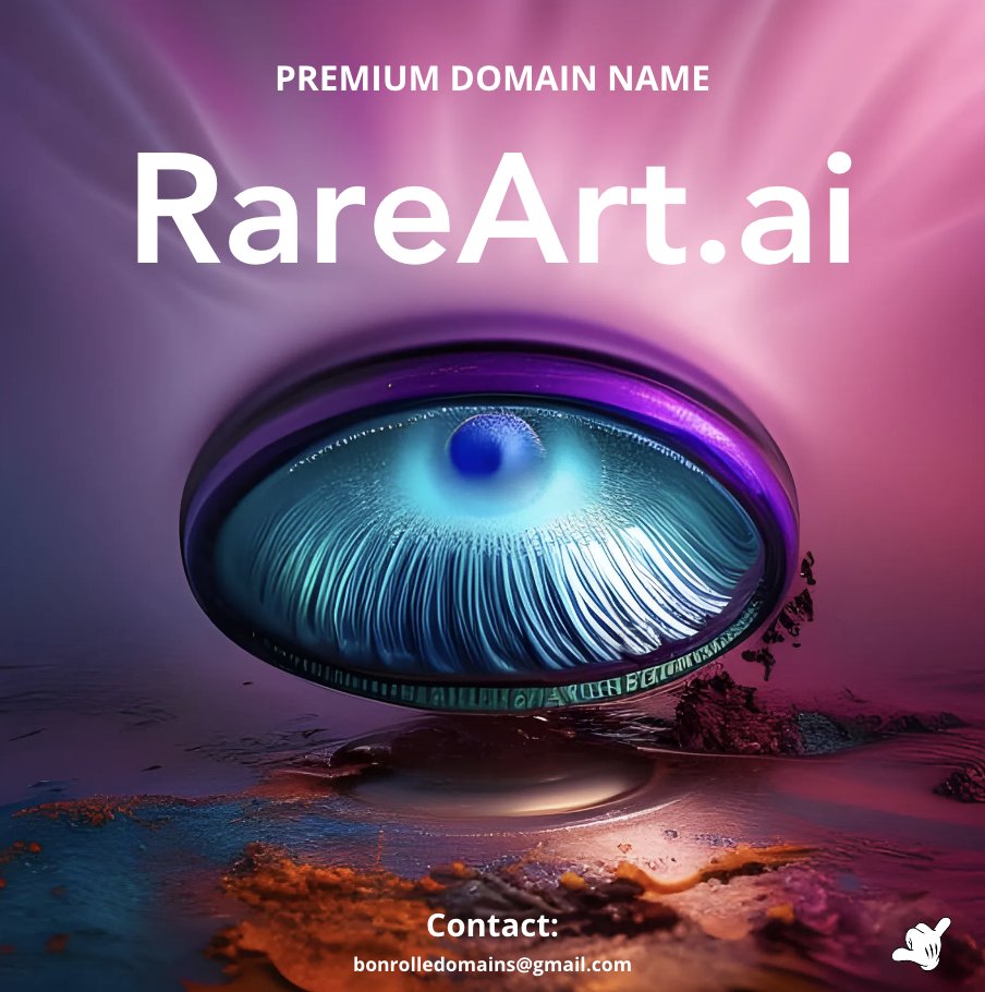 💎 .ai domain for sale 💎

#AIart #rare #dotai #rareart #AIArtwork #domainsforsale #domainname #aidomain #AI #ArtificialInteligence