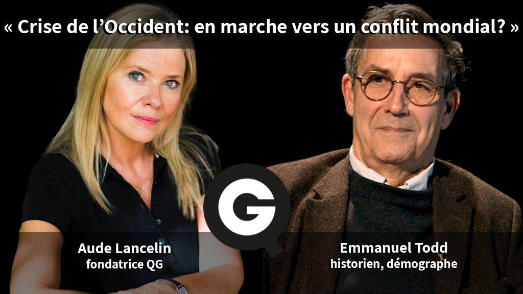 🔴 'Crise de l'Occident: en marche vers un conflit mondial?' #UkraineRussiaWar Ce lundi 29 janvier en direct à 20h30 sur QG, je recevrai Emmanuel Todd pour un grand entretien exclusif autour de 'La Défaite de l'Occident' @Gallimard Ici 👉 qg.media/live/