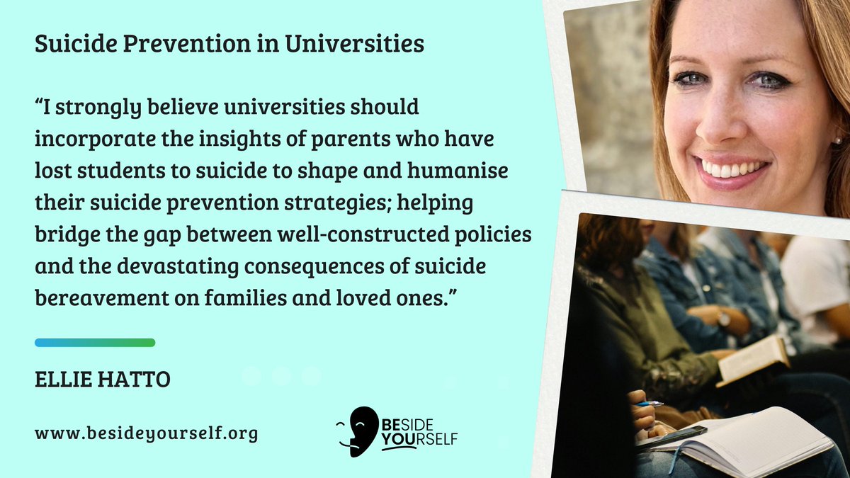 Ellie Hatto (@elliehatto) on Twitter photo I strongly believe this 👇🏻, but also happen to know it to be true, based on the (far too) many bereaved parents I've supported who are vital in the creation of #SuicidePrevention strategies that will save lives. Find them. Listen to their voices. They know.💜 <a href="/UniversitiesUK/">Universities UK</a> I strongly believe this 👇🏻, but also happen to know it to be true, based on the (far too) many bereaved parents I've supported who are vital in the creation of #SuicidePrevention strategies that will save lives. Find them. Listen to their voices. They know.💜 <a href="/UniversitiesUK/">Universities UK</a>