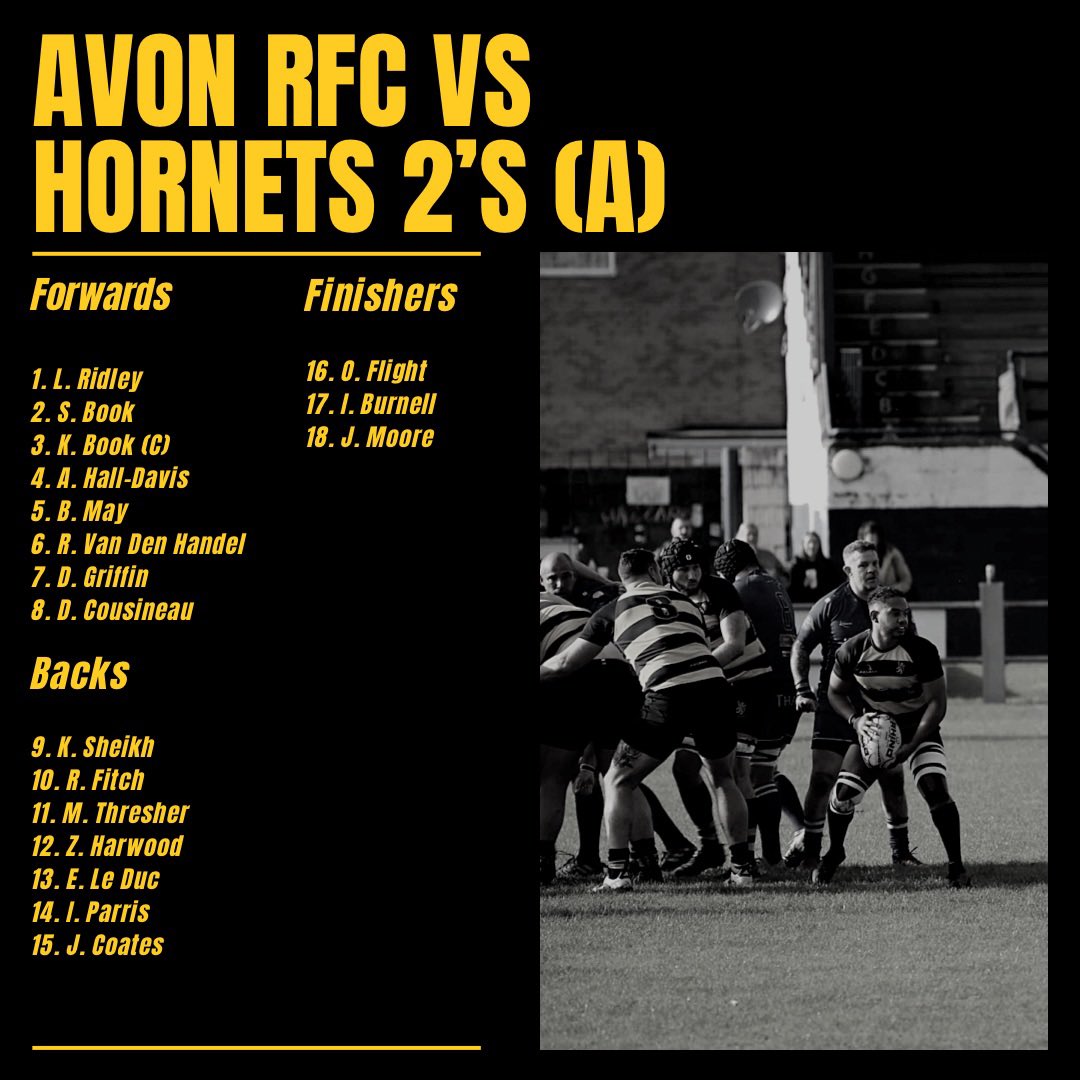 ⚫️🟡 SQUAD 🟡⚫️ Our 1st XV to face Hornets 2’s away. Let’s support the boys on the road. #blackandyellow