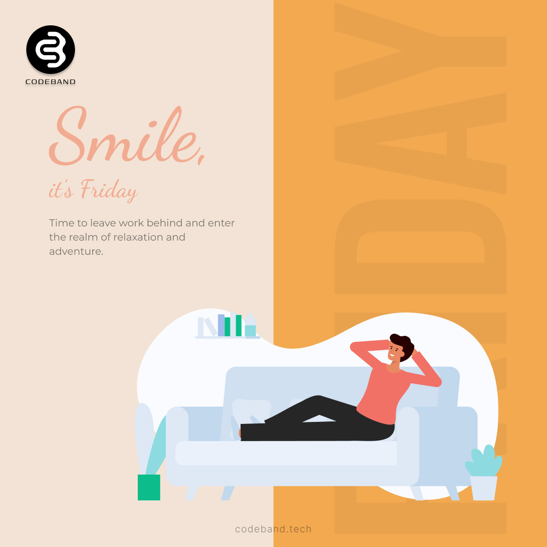 codebandtech's tweet image. Cheers to the end of the workweek and the start of a joy-filled weekend! Happy Friday, everyone! 🎉

Connect with us:

Email: info@codeband.tech
Community: lnkd.in/grGk966w
Instagram: lnkd.in/gvQaYkpK
Twitter: lnkd.in/gYFQSZDk

#codeband #softwaredevelopment