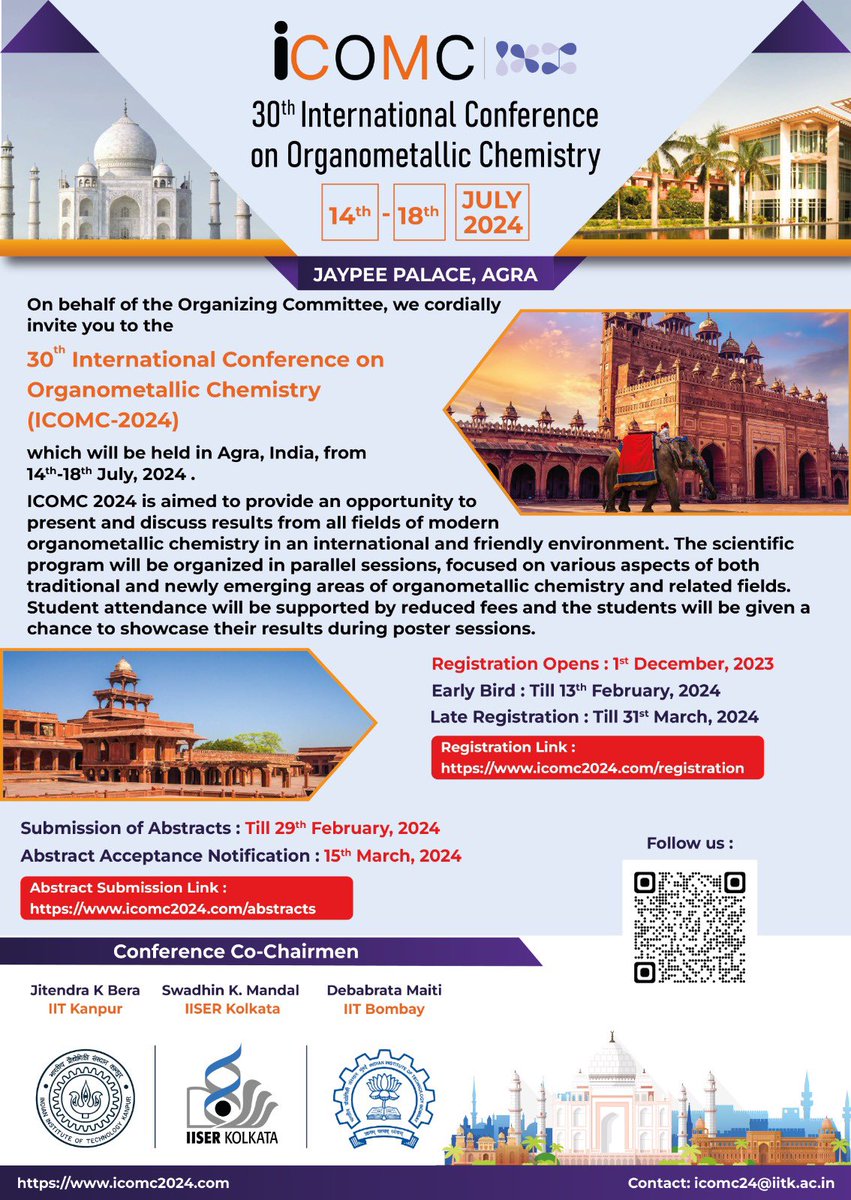 ICOMC 2024 (@icomc2024) on Twitter photo 📣 📢 Happy to share with you all the flyer of #ICOMC2024. Watch out for the dates.🚨 the early bird registration is closing soon (last date 13-Feb-2024).‼️ Don’t miss out on this. Register now to avail this opportunity. <a href="/berachm/">jitendra k. bera</a> <a href="/maiti_iitb/">Debabrata Maiti</a> Register👇
icomc2024.com 📣 📢 Happy to share with you all the flyer of #ICOMC2024. Watch out for the dates.🚨 the early bird registration is closing soon (last date 13-Feb-2024).‼️ Don’t miss out on this. Register now to avail this opportunity. <a href="/berachm/">jitendra k. bera</a> <a href="/maiti_iitb/">Debabrata Maiti</a> Register👇
icomc2024.com