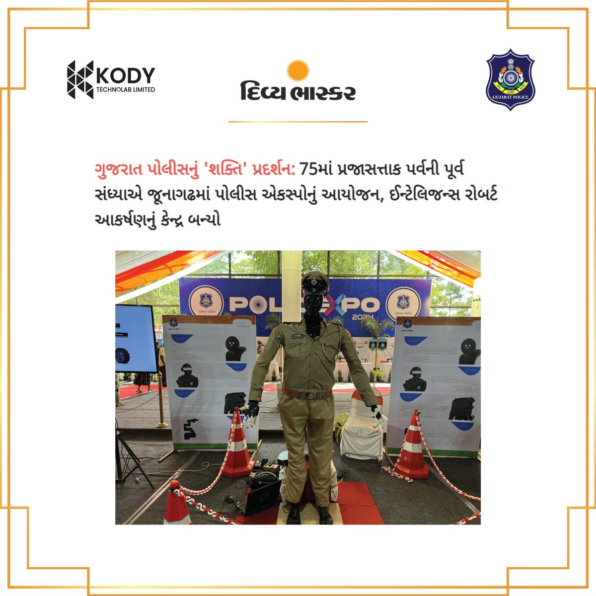 kody_technolab's tweet image. Skändä and Athena grabbed the attention of the state's reputed newspaper, @Divya_Bhaskar, as India's most #advanced and #intelligentrobots, showcased at the Gujarat Police Expo!
#News #HumanoidRobot #RoboCop #KodyTechnolab #GujaratiNews #GujaratPolice #Police #AiPoweredRobot