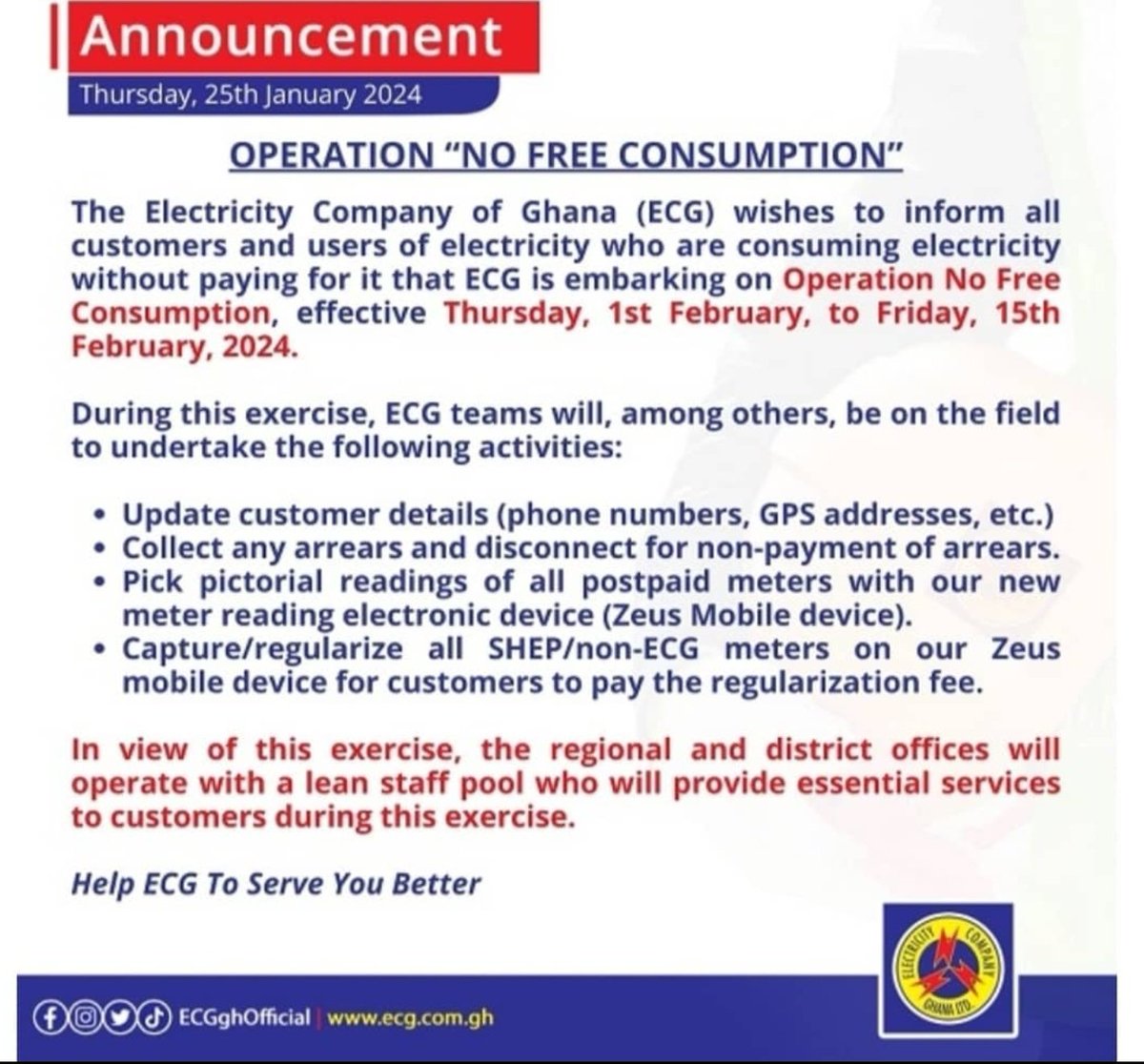 ECG are on a mission.