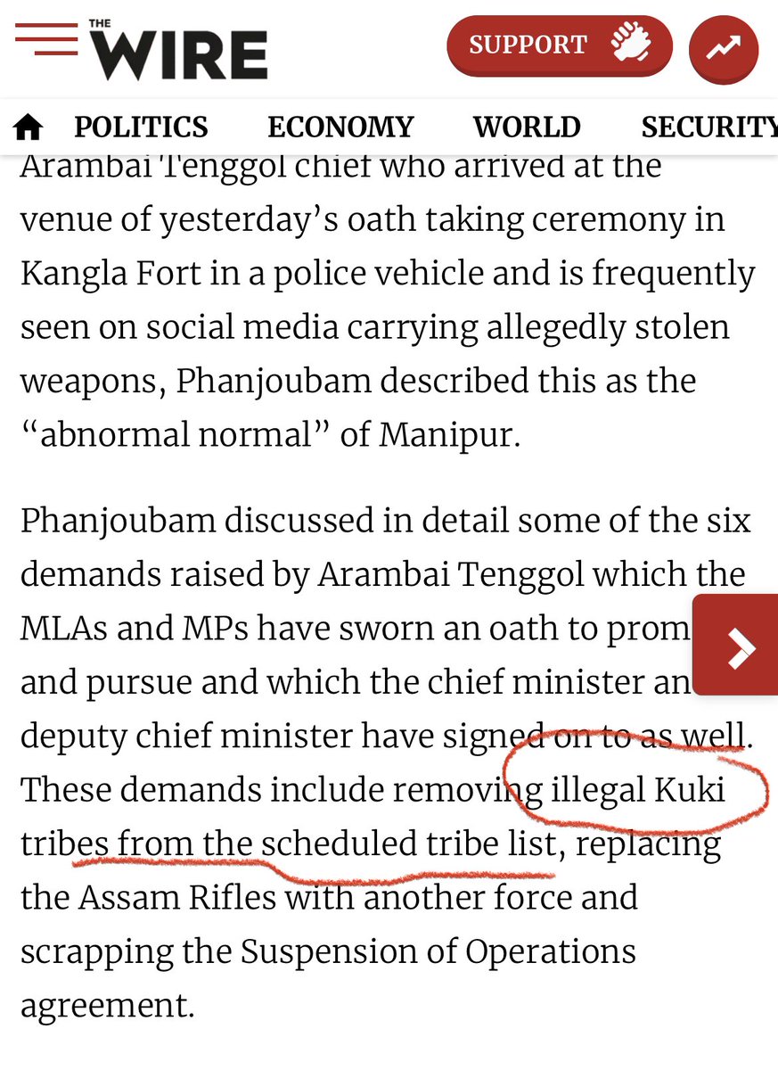 TheBlueHills49's tweet photo. #KaranThapar caught viciously lying again !!!

In this interview, he is  misleading the viewers by asking - ‘ how the can the MLA agree to peruse with the centre to DELIST “the #Kuki tribe” from the scheduled tribe list .

‼️ #KaranThapar maliciously and intentionally omit , ignore  the fact that the demand are to DELIST ST status for the ‘ #IllegalKukiImmigrants and not for all #Kukis ‼️

In doing so #DirtyKaranThapar is manipulating the fact of a totally legal demand of ‘ holding illegal immigrants accountable’, into one targeting every Kukis and thus continuing his ‘Vilification’ of anything the Meiteis does legally .

Would this #KaranThapar agree Tibetan tribals refugees in India, becoming Scheduled tribe citizens of India ?

Does India allow ‘Illegal Immigrants to become #ScheduledTribe Citizens of the country ?

Even @thewire_in has published very clearly alongwith @the_hindu @Outlookindia  that the demand are against ‘illegal Immigrants .

@KaranThapar_TTP should stop lying , manipulating and have some integrity 

Indian journalist should be ashamed that this #DirtyKaranThapar is allowed to be journalist , misleading and manipulating facts for his own personal agenda 

@aliyaqut @thewirehindi @thewire_in @theindianwire @TheWireScience @jahnavi_sen @sangbarooahpish @DevirupaM