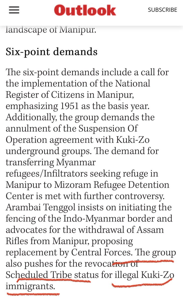 TheBlueHills49's tweet photo. #KaranThapar caught viciously lying again !!!

In this interview, he is  misleading the viewers by asking - ‘ how the can the MLA agree to peruse with the centre to DELIST “the #Kuki tribe” from the scheduled tribe list .

‼️ #KaranThapar maliciously and intentionally omit , ignore  the fact that the demand are to DELIST ST status for the ‘ #IllegalKukiImmigrants and not for all #Kukis ‼️

In doing so #DirtyKaranThapar is manipulating the fact of a totally legal demand of ‘ holding illegal immigrants accountable’, into one targeting every Kukis and thus continuing his ‘Vilification’ of anything the Meiteis does legally .

Would this #KaranThapar agree Tibetan tribals refugees in India, becoming Scheduled tribe citizens of India ?

Does India allow ‘Illegal Immigrants to become #ScheduledTribe Citizens of the country ?

Even @thewire_in has published very clearly alongwith @the_hindu @Outlookindia  that the demand are against ‘illegal Immigrants .

@KaranThapar_TTP should stop lying , manipulating and have some integrity 

Indian journalist should be ashamed that this #DirtyKaranThapar is allowed to be journalist , misleading and manipulating facts for his own personal agenda 

@aliyaqut @thewirehindi @thewire_in @theindianwire @TheWireScience @jahnavi_sen @sangbarooahpish @DevirupaM