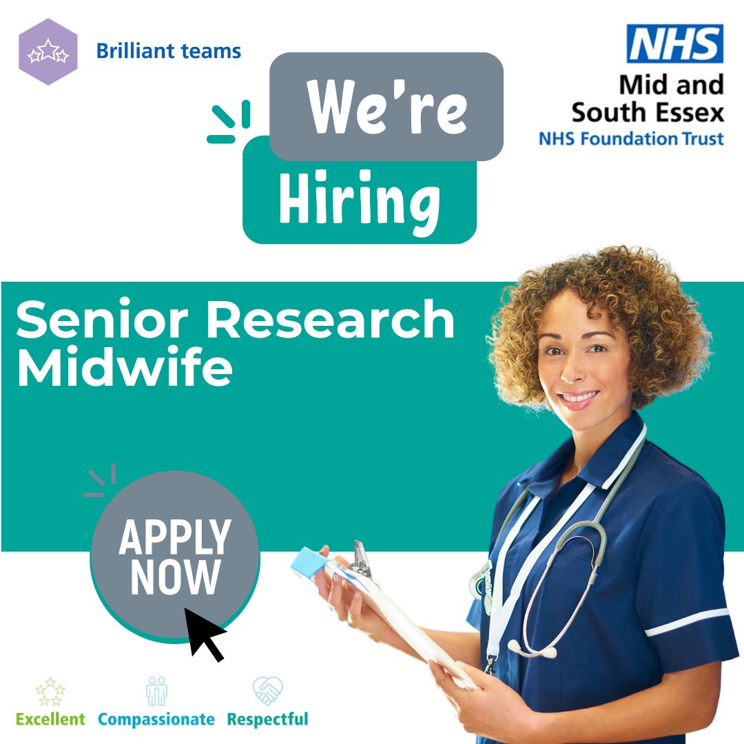 Mid and South Essex NHS Jobs (@joinmsehospital) on Twitter photo An exciting opportunity has arisen for an enthusiastic and dynamic registered Midwife with Clinical Research experience to manage and support maternity and obstetric research trials <a href="/MSEHospitals/">Mid and South Essex NHS Foundation Trust</a>.
For further information on this role, please visit: lnkd.in/euu6Ubqg. An exciting opportunity has arisen for an enthusiastic and dynamic registered Midwife with Clinical Research experience to manage and support maternity and obstetric research trials <a href="/MSEHospitals/">Mid and South Essex NHS Foundation Trust</a>.
For further information on this role, please visit: lnkd.in/euu6Ubqg.