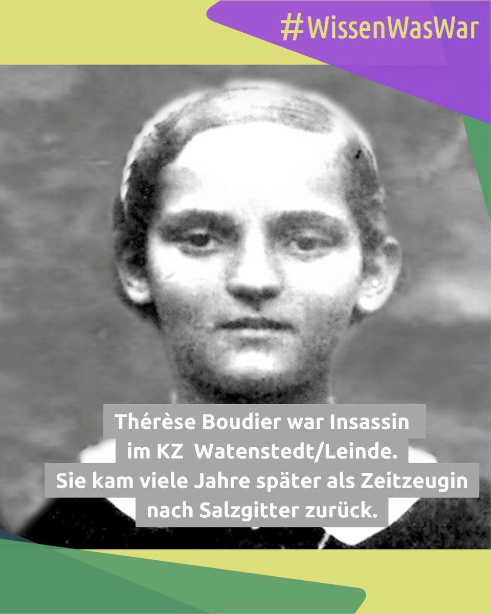 Thérèse Boudier wurde 1944 wegen Aktivitäten im franz. Untergrund verhaftet. Sie überlebte die Konzentrationslager Ravensbrück, Watenstedt/Leinde und Hannover-Limmer sowie das KZ Bergen Belsen. Thérèse Boudier verstarb 2023. #Salzgitter #wissenwaswar
